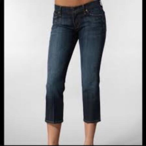 Citizens of Humanity Blue Denim  Kelly Stretch Low Waist Y2K  Crop 28 - Picture 10 of 10